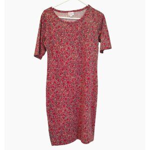 LuLaRoe Womens Red Floral Print Dress Size M